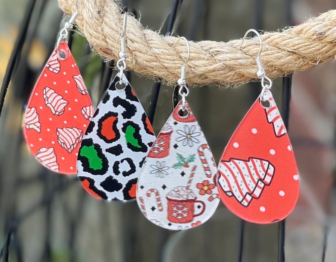 Christmas Pattern Acrylic Earrings