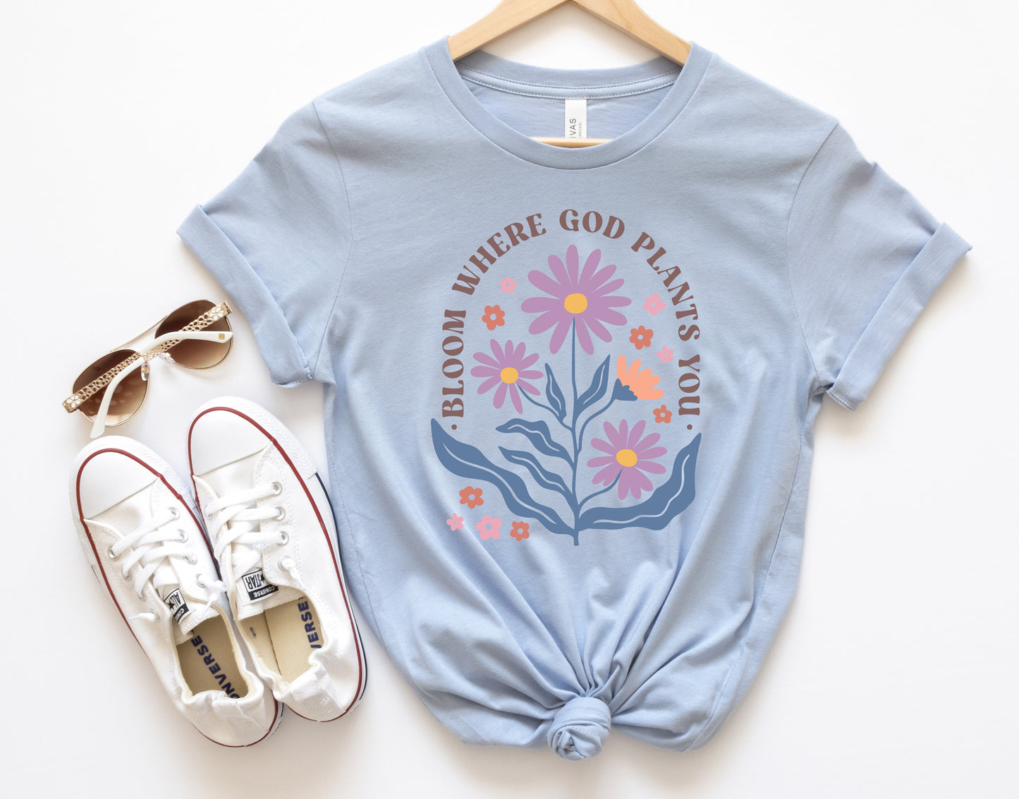 Bloom Where God Plants You Adult Shirt- Inspirational 1077