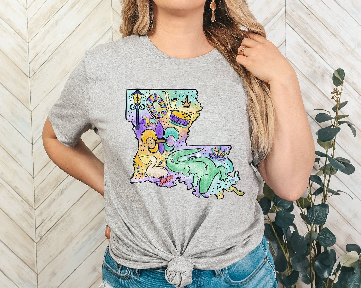 Louisiana Mardi Gras State Adult Shirt-Mardi Gras 72