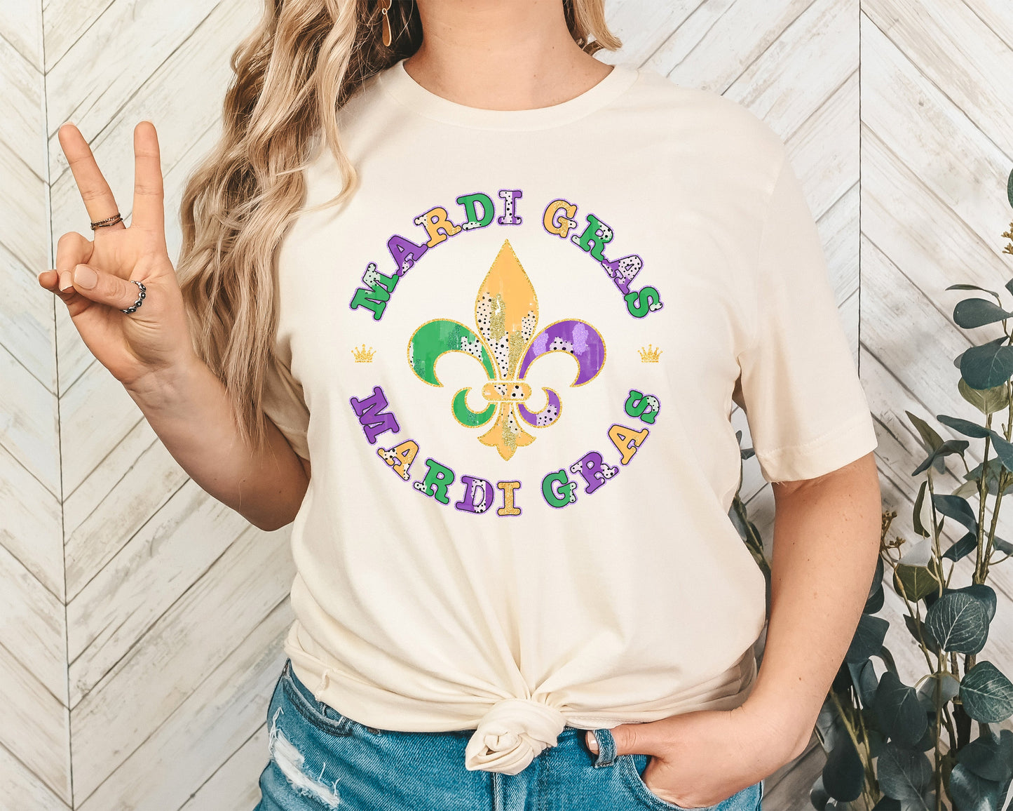 Fleur De Lis Adult Shirt- Mardi Gras 78