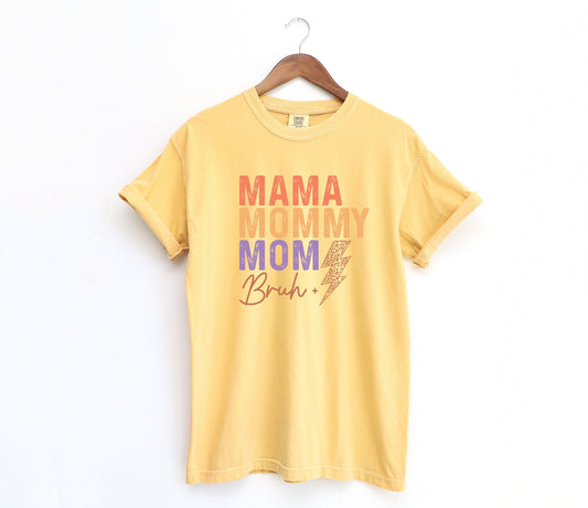 Mama Mommy Mom Bruh Lightning Bolt Adult Shirt- Mom Life 449