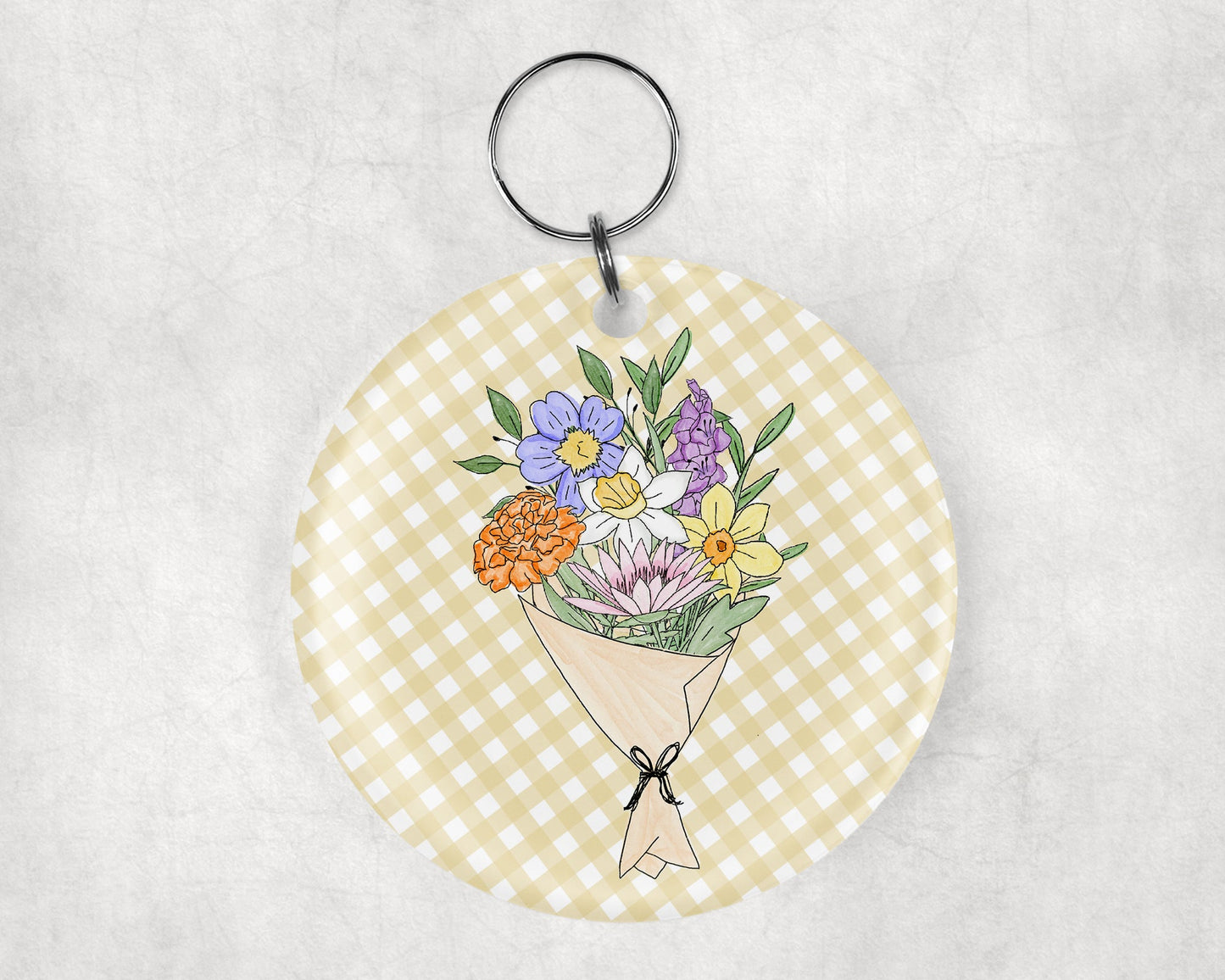 Birth Month Flower Keychain