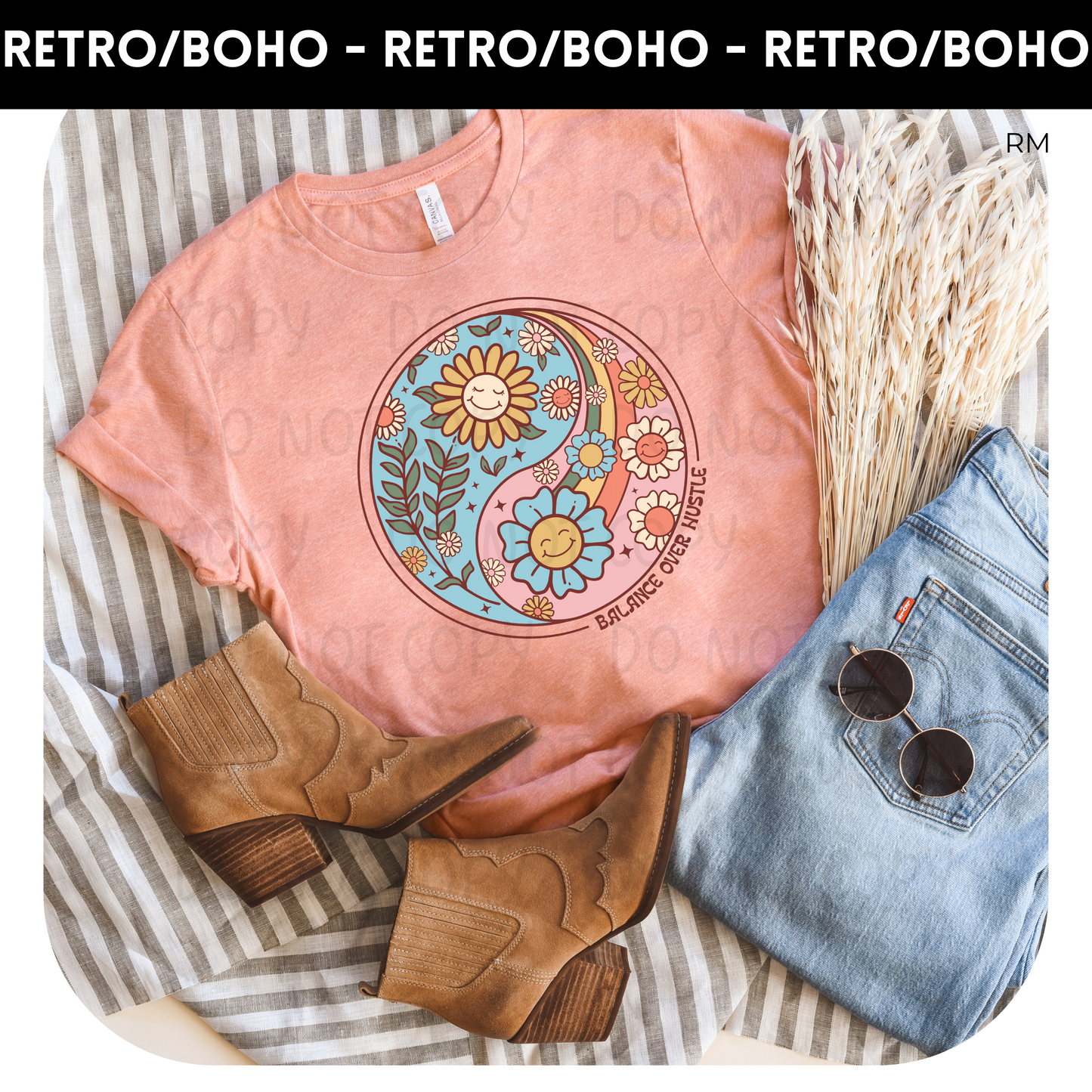 Balance Over Hustle Adult Shirt- Boho 144