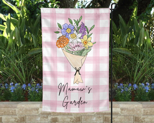 Birth Month Flower Garden Flag TRANSFERS AND BLANKS