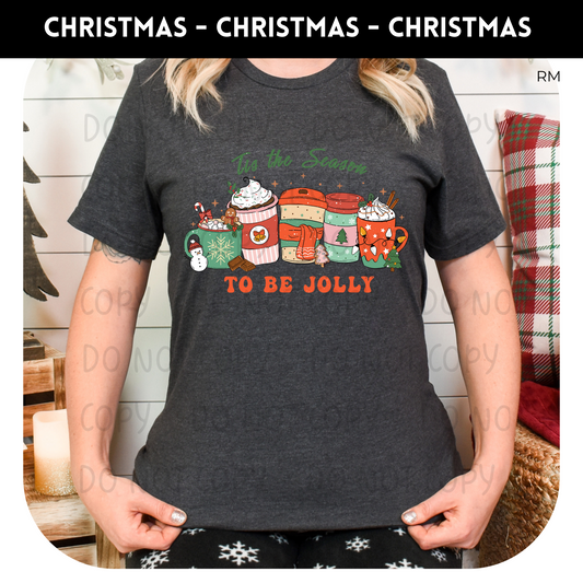Tis The Season To Be Jolly Adult Shirt- Christmas 1302