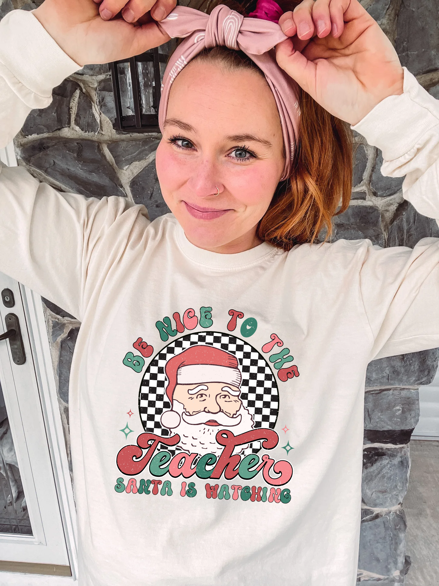 Be Nice To The Teacher Adult Shirt- Christmas 1535