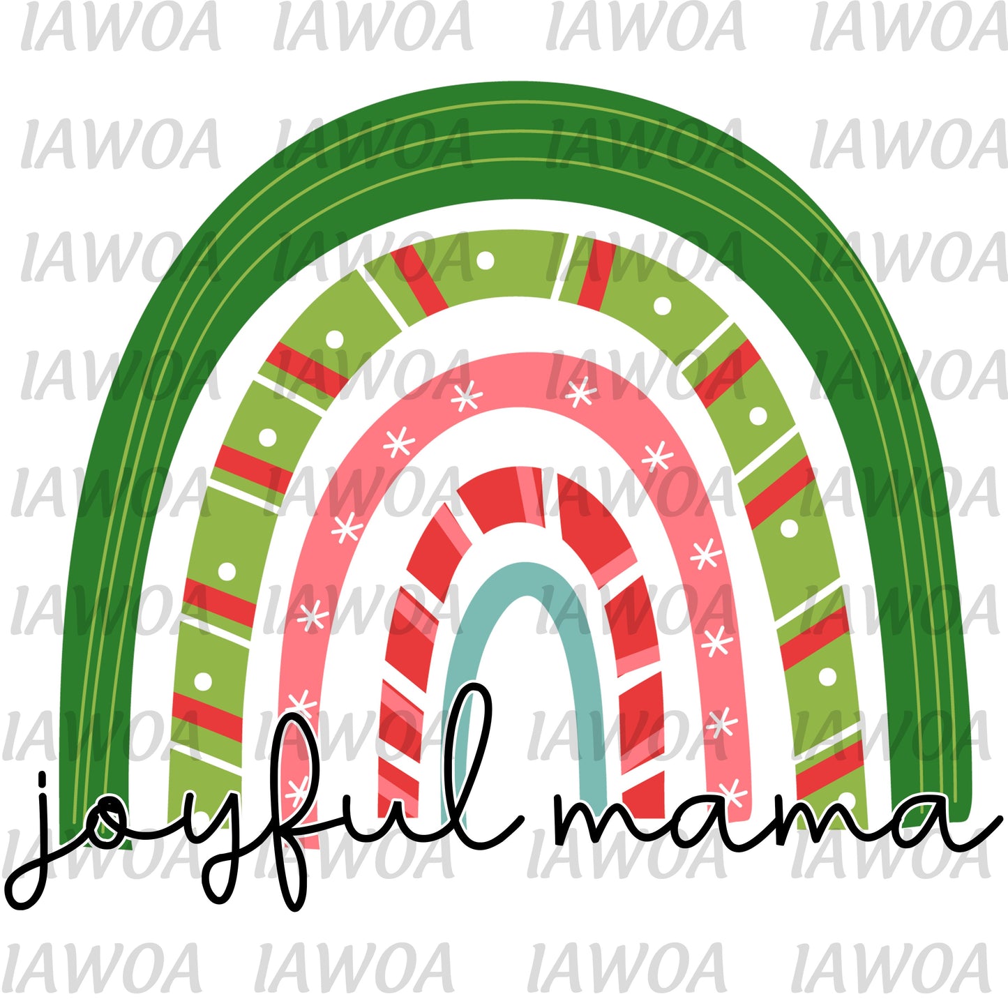 Christmas 405 - Joyfull Mama Rainbow - Sublimation Transfer Set/Ready To Press Sublimation Transfer