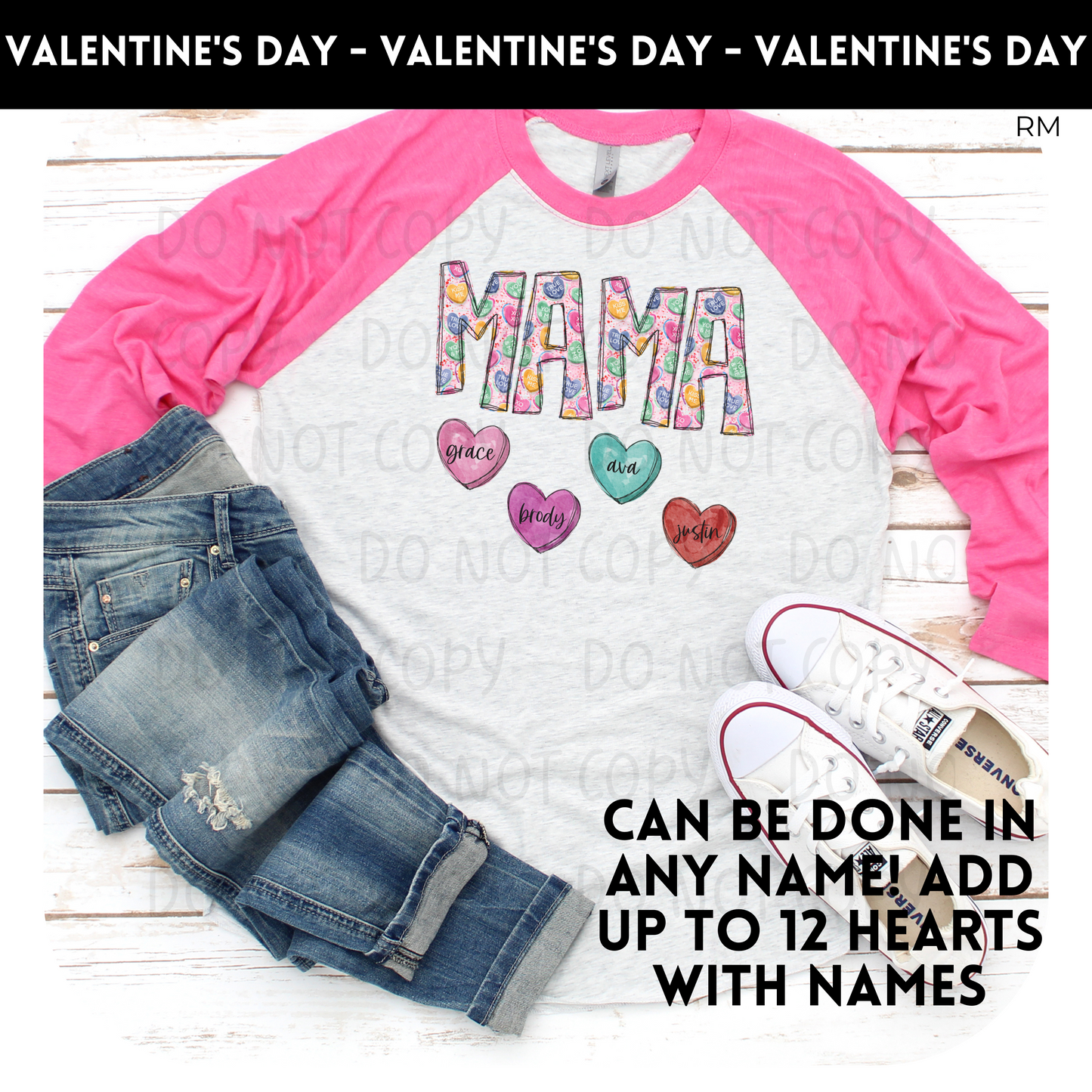 Valentine Conversation Heart Raglan