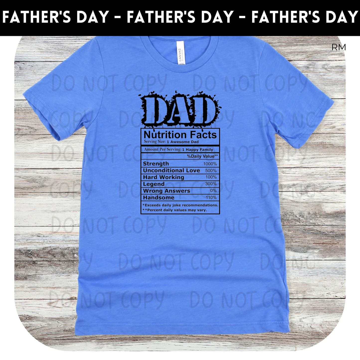 Dad Nutrition Facts Adult Shirt- Dad 30