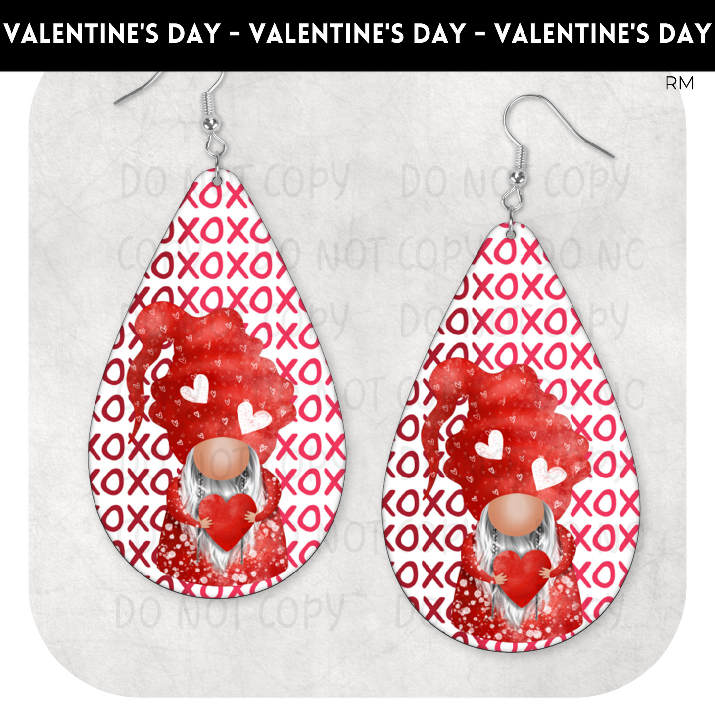 Gnome XOXO Earrings Blanks and Transfers- Earrings 390