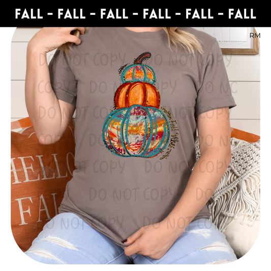 Tie Dye Pumpkin Adult Shirt-Fall 320