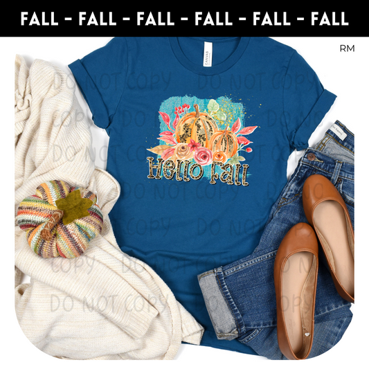 Watercolor Hello Fall Adult Shirt-Fall 5