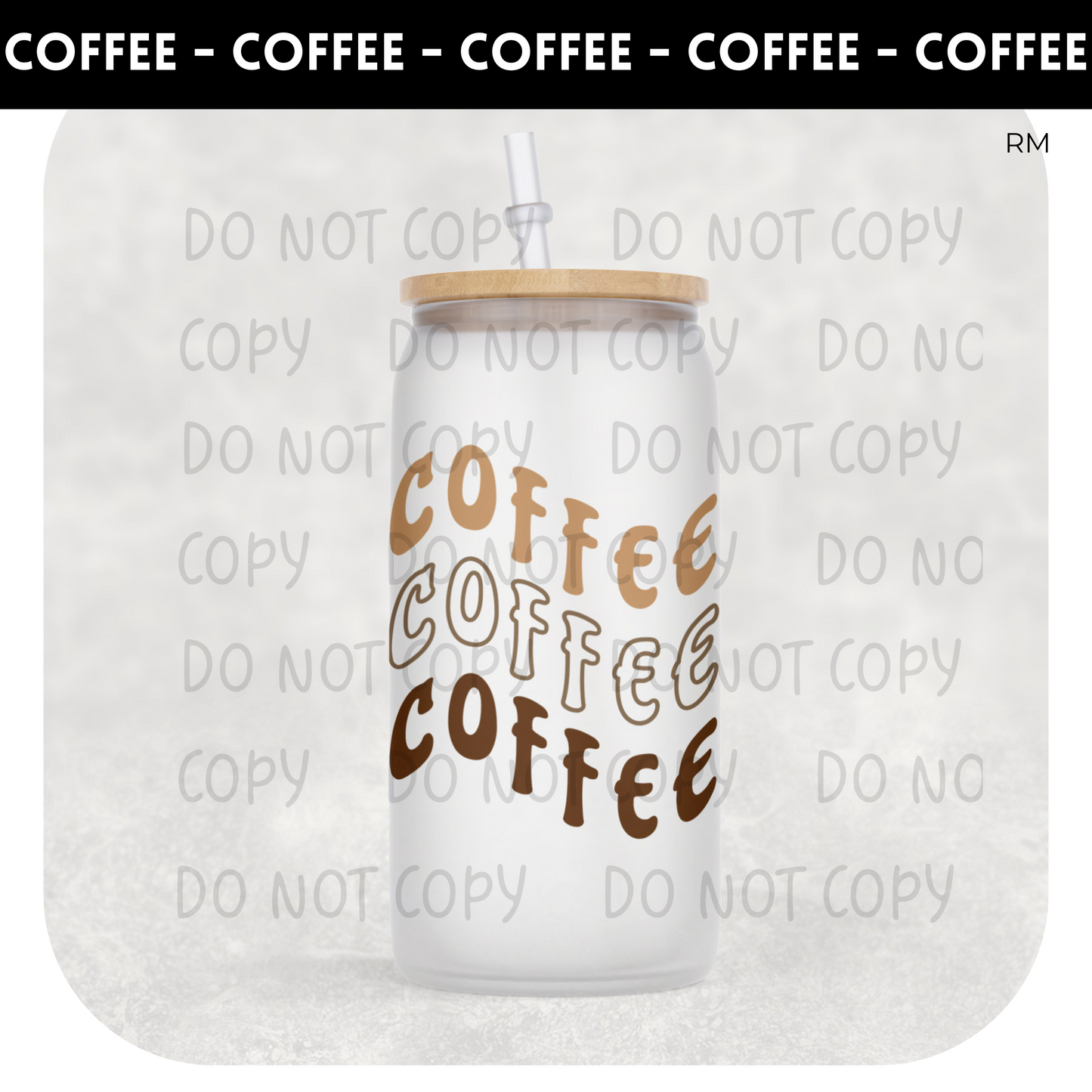 Coffee Retro Wavy Libby Glass Can- Glass Can 144