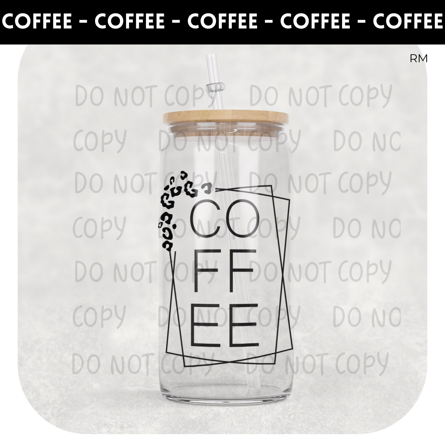 Leopard Coffee Libby Glass Can- Glass Can 147