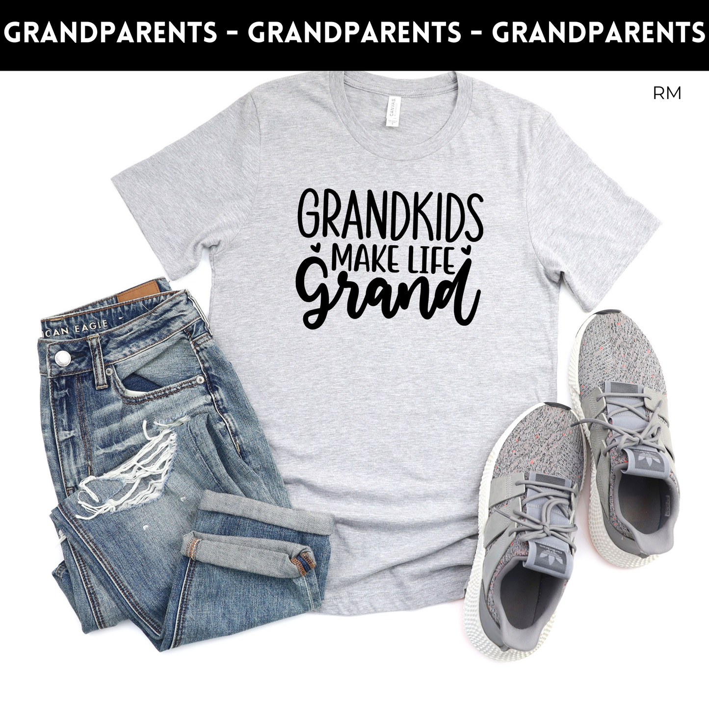 Grandkids Make Life Grand Adult Shirt- Grandparents 116