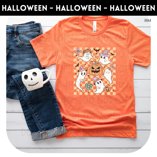 Retro Ghosts Adult Shirt-Halloween 508