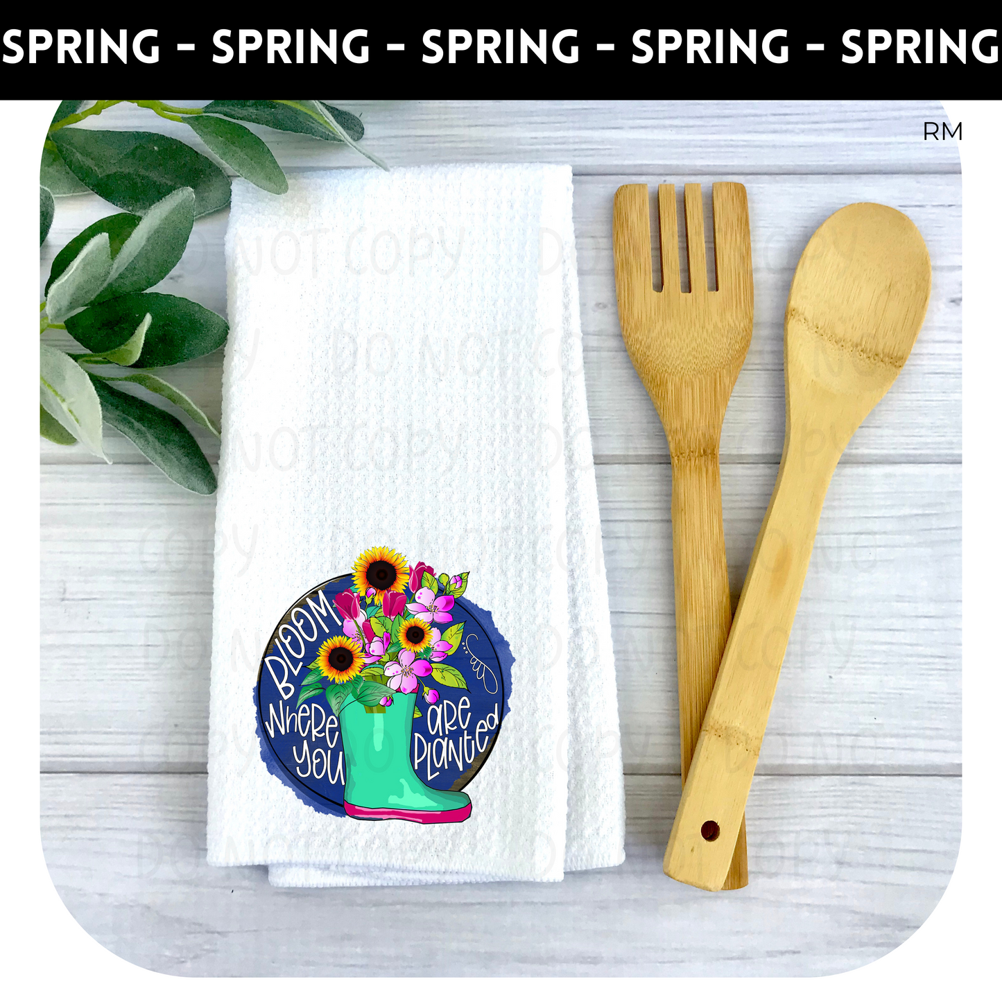 Bloom Where You Are Planted Waffle Weave Towel- Inspirational 143