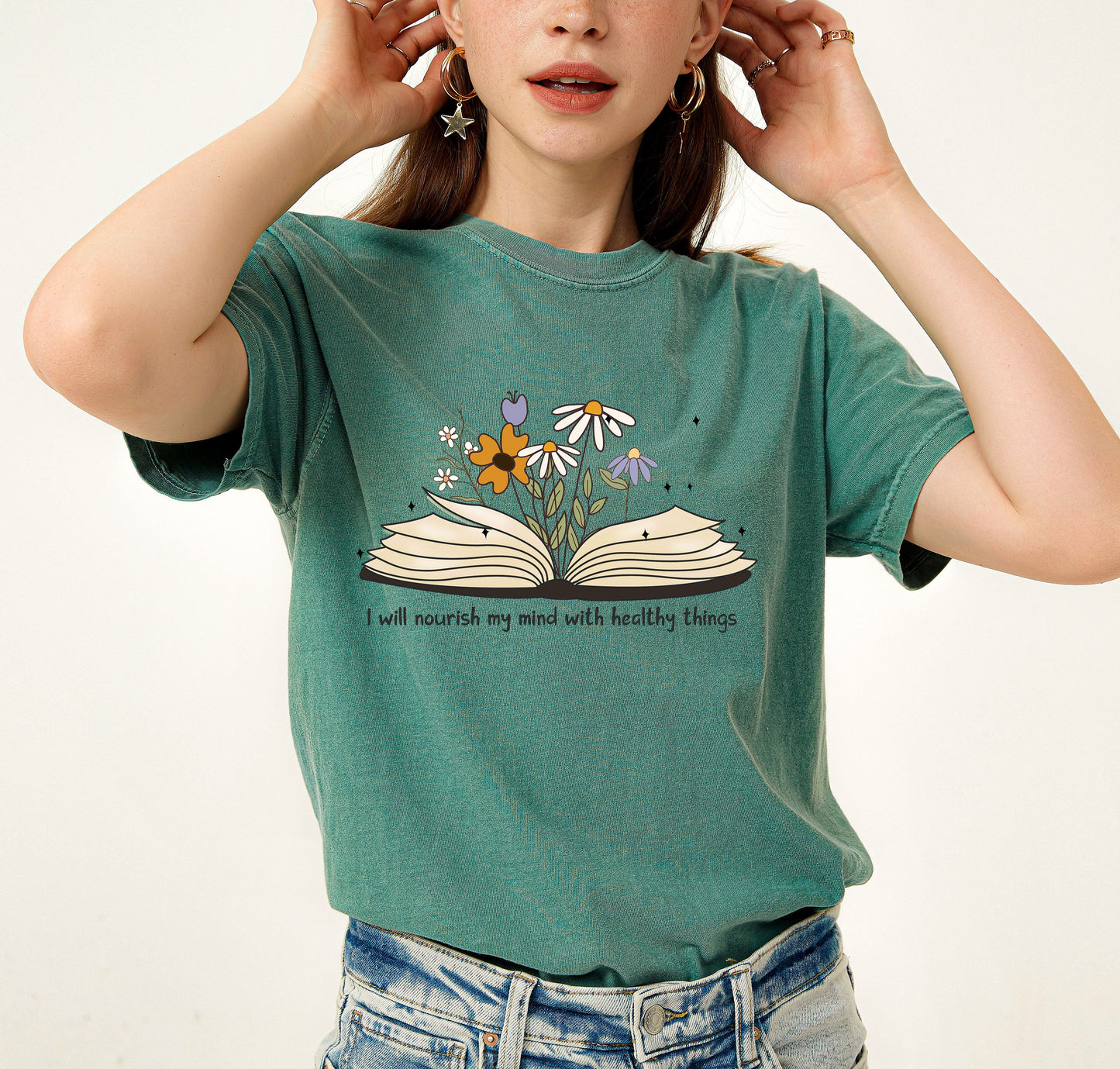 Nourish My Mind With Healthy Things Adult Shirt- Mental Health 128