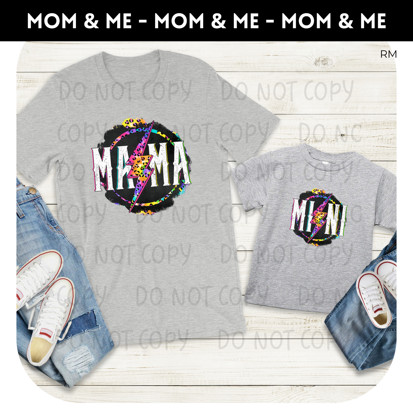 Matching Mama and Mini Rainbow Leopard Shirts- Mommy and Me 112 113