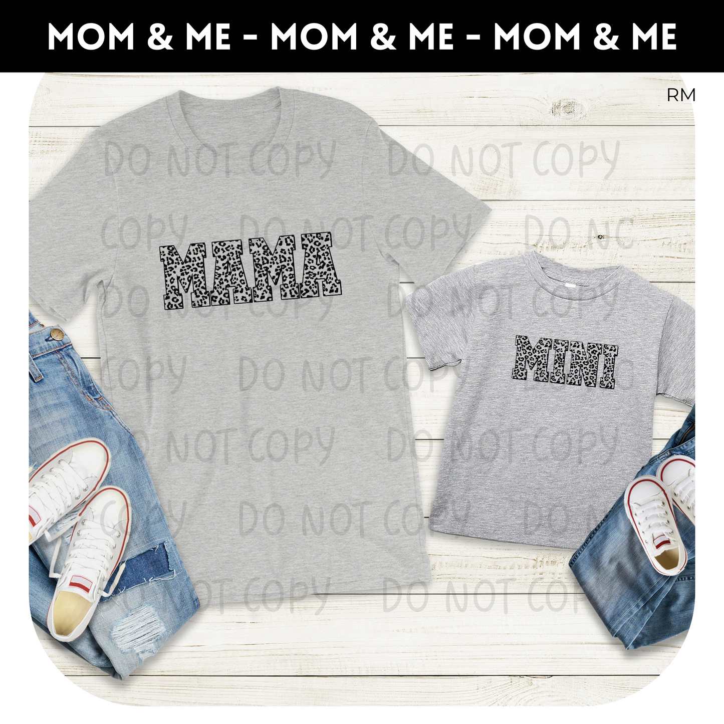 Matching Mama and Mini Black Leopard TRANSFERS ONLY- Mommy and Me 69