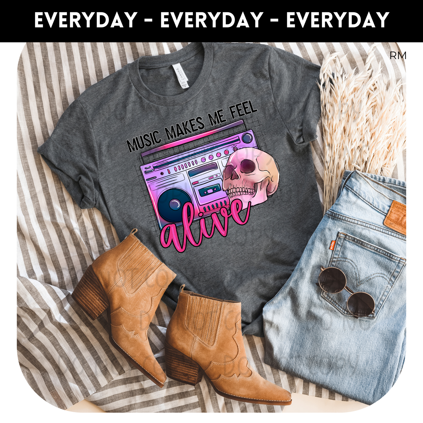 Music Makes Me Feel Alive Adult Shirt- Odds and Ends 395