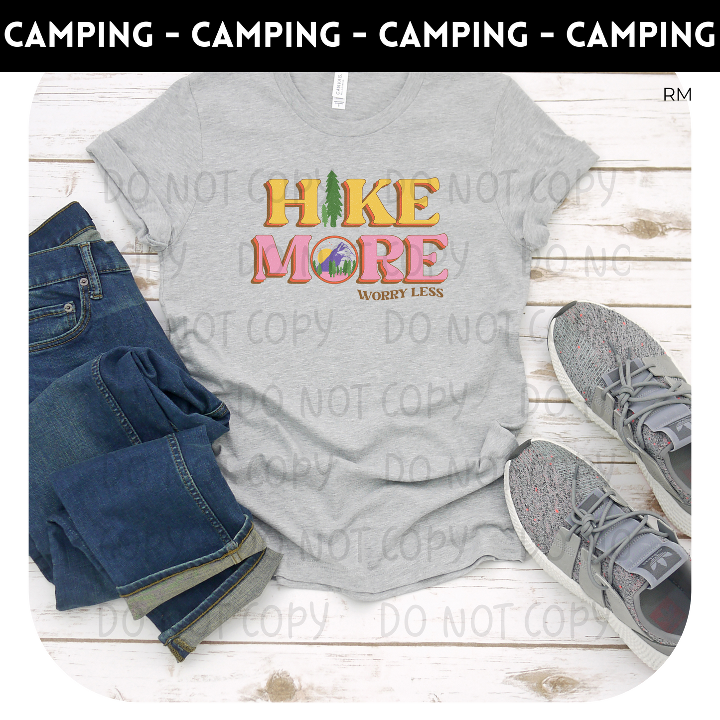 Hike More Worry Less Adult Shirt- Outdoors 174