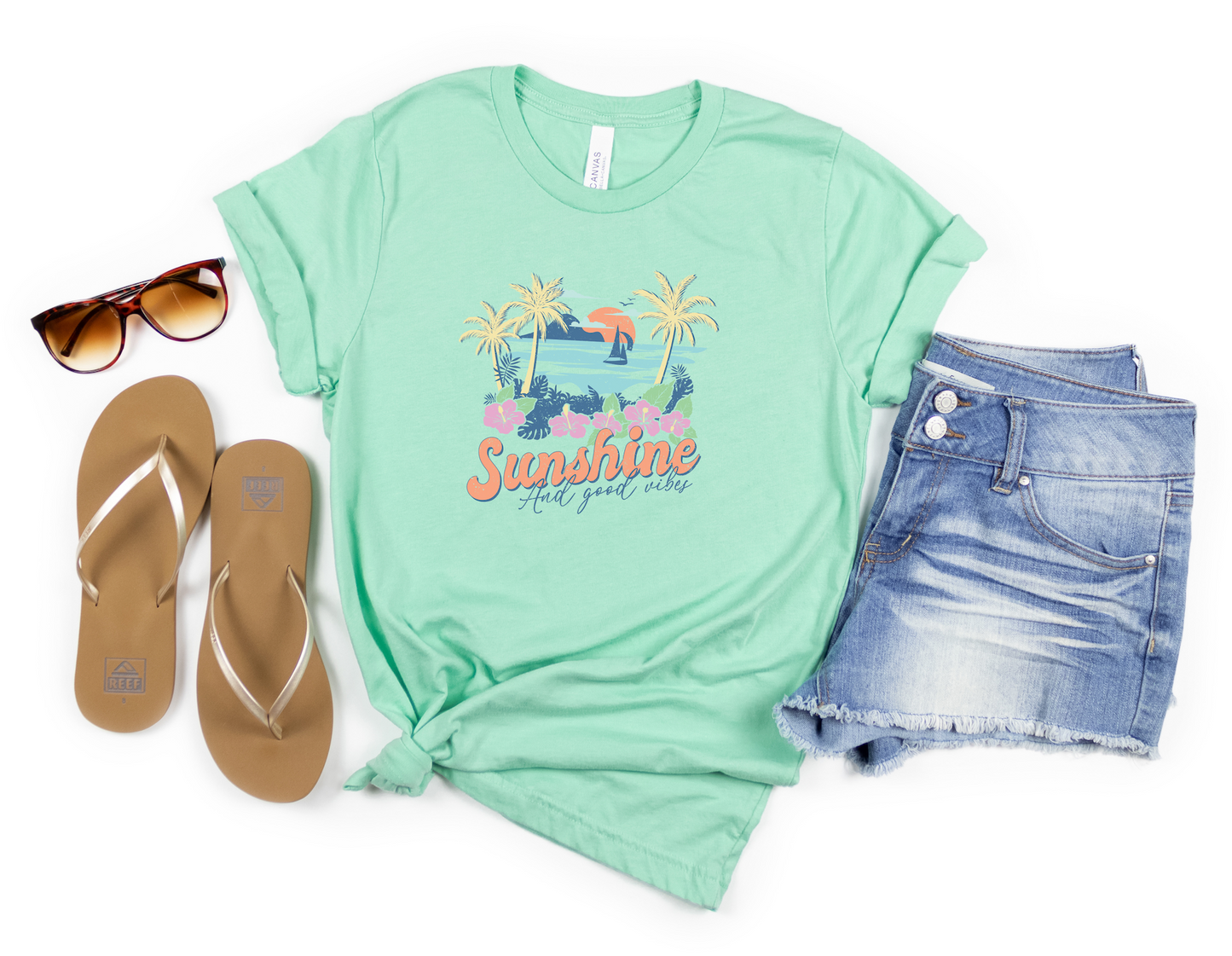 Sunshine and Good Vibes Adult Shirt- Beach 150