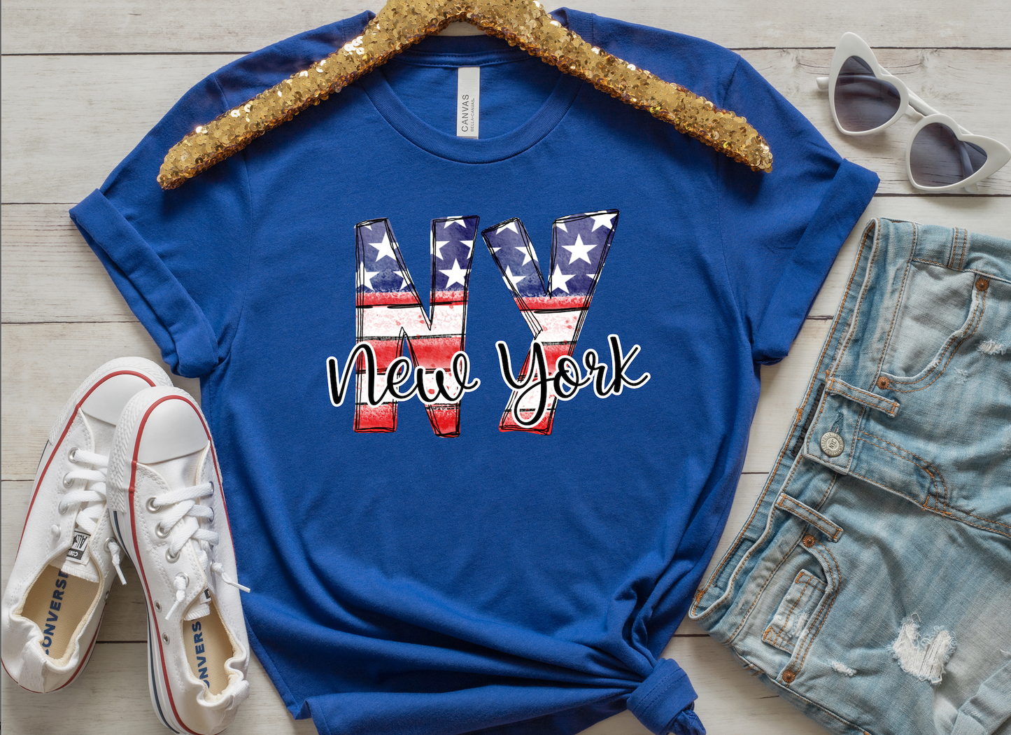 Patriotic Abbreviated States Adult Shirt or Tank Top