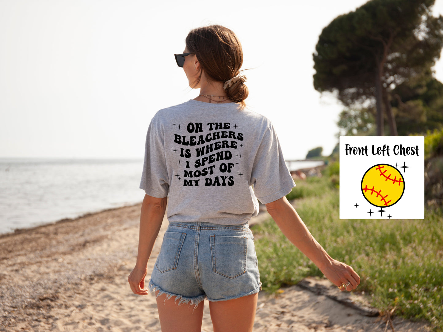 Softball On The Bleachers Adult Shirt