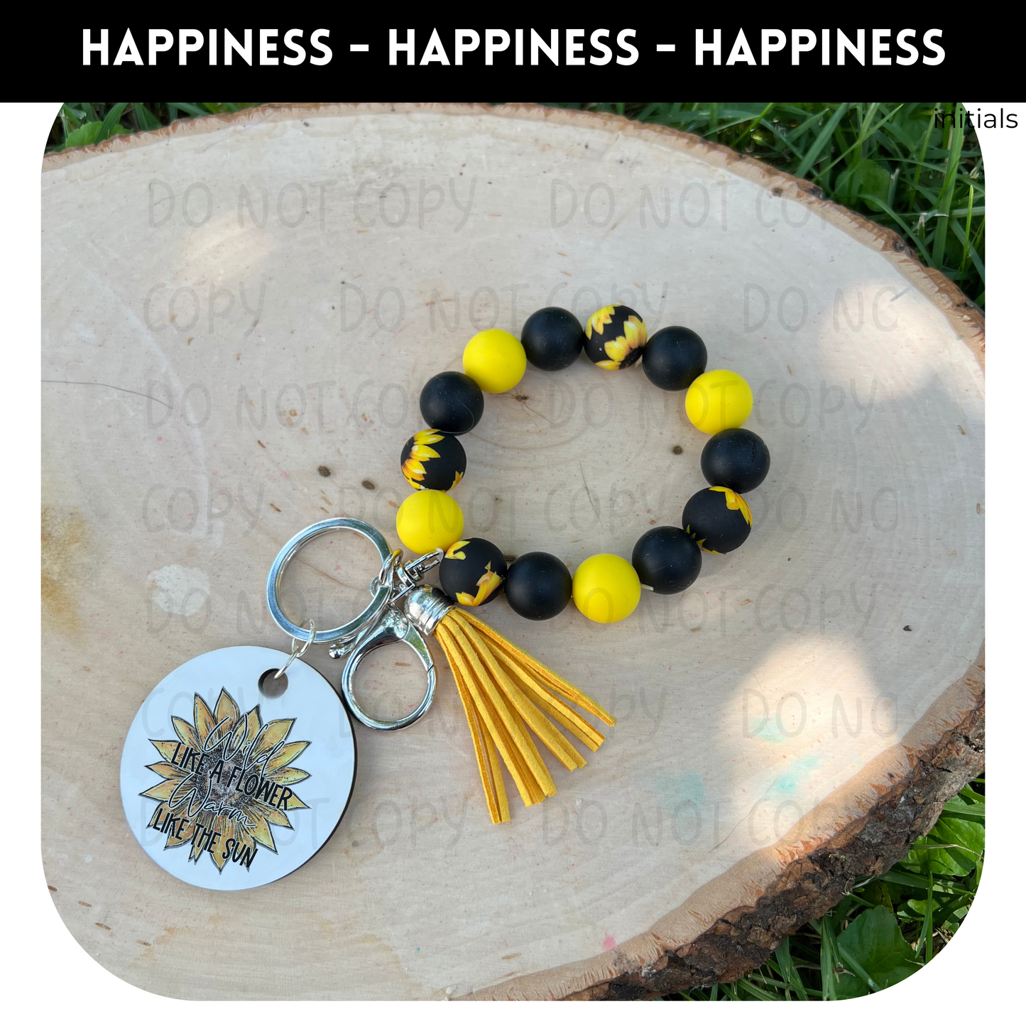 Sunflower Silicone Beaded Wristlet- Sunflower 108