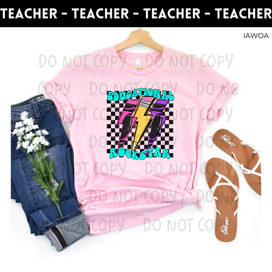Educational Rock Star Adult Shirt- Teachers 219