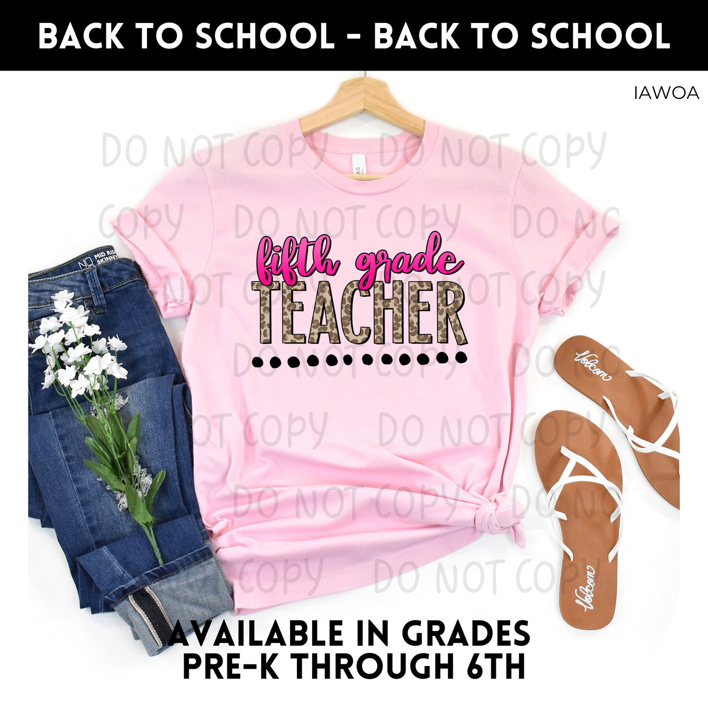 Leopard Grade Level Teacher Adult Shirt