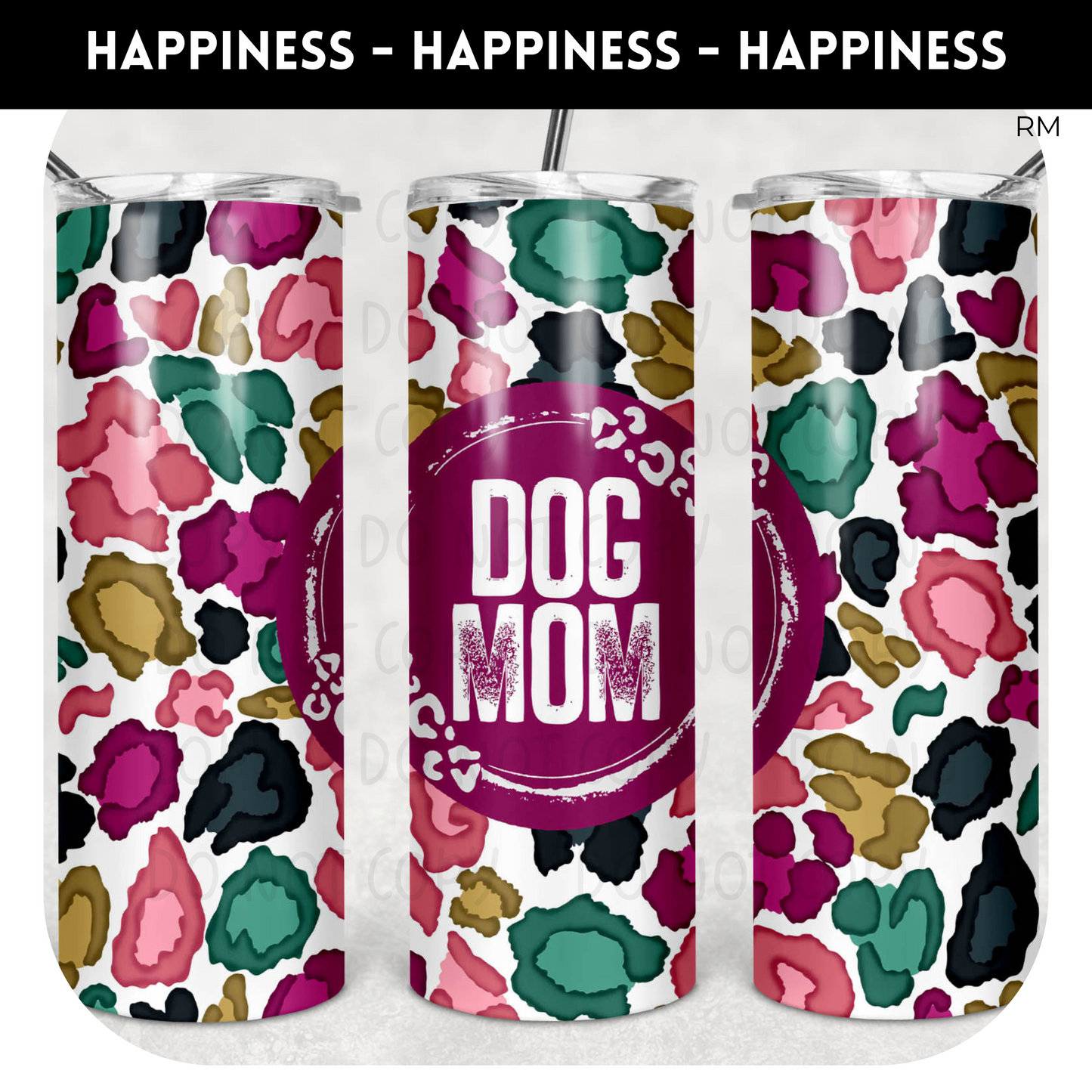 Dog Mama Leopard 20oz Skinny TRANSFER and TUMBLER BLANKS - Tumbler 1332