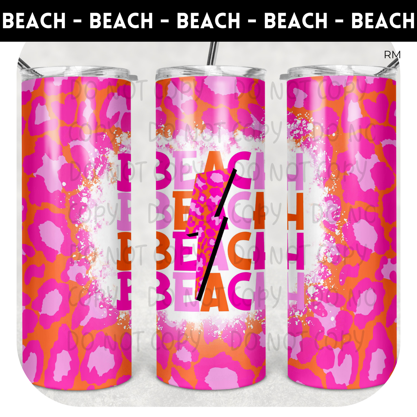 Beach Lightning Bolt TRANSFERS AND BLANKS ONLY - Tumbler 1390