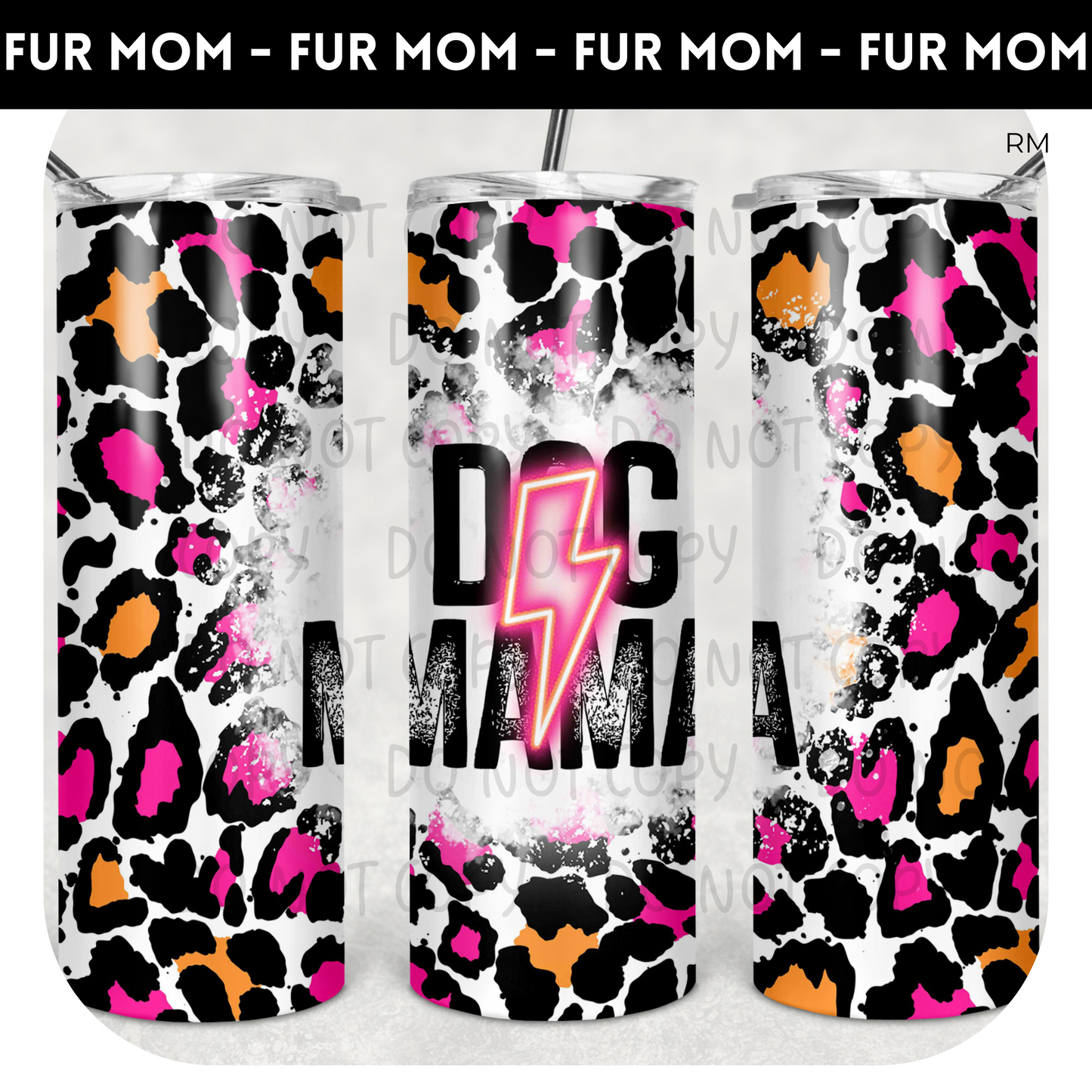 Dog Mama Lightning Bolt 20oz Skinny TRANSFERS AND BLANKS ONLY - Tumbler 1442