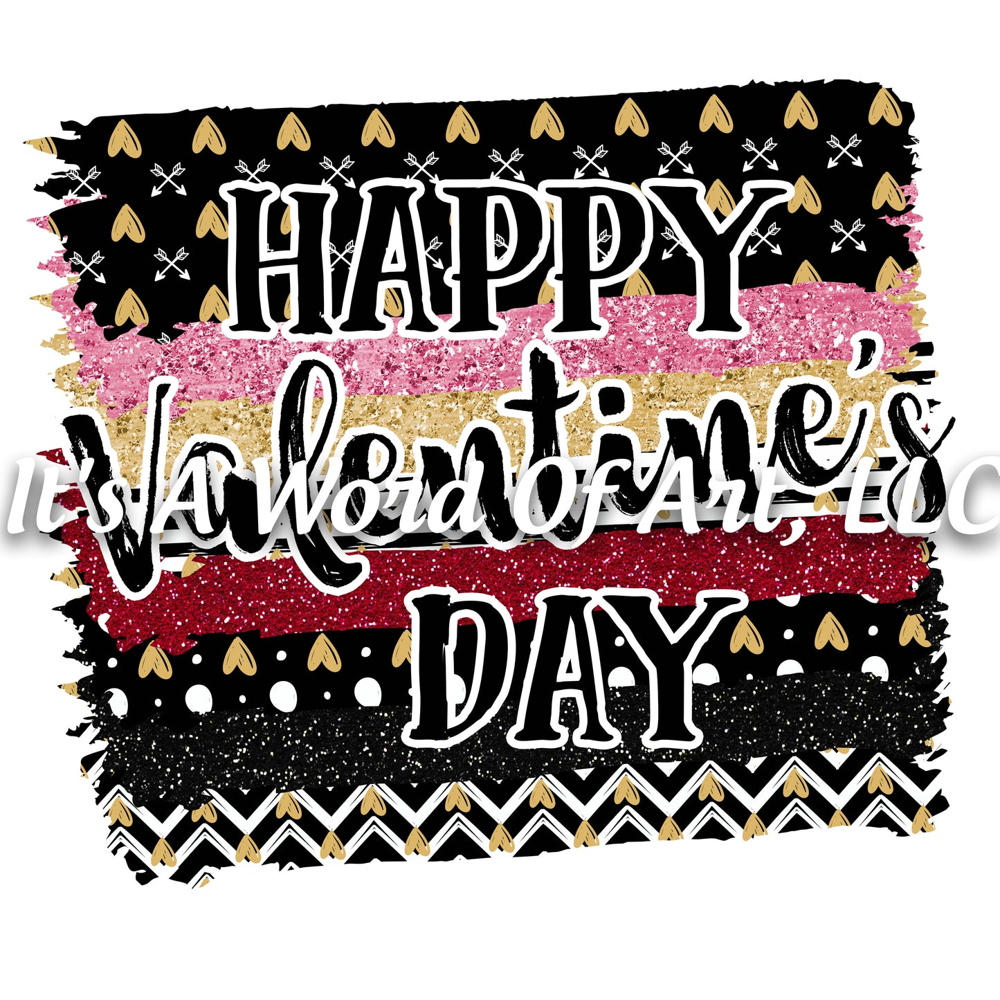 Valentines Day 24 - Happy Valentines Day Ribbon Strokes - Sublimation Transfer Set/Ready To Press Sublimation Transfer/Sublimation Transfer