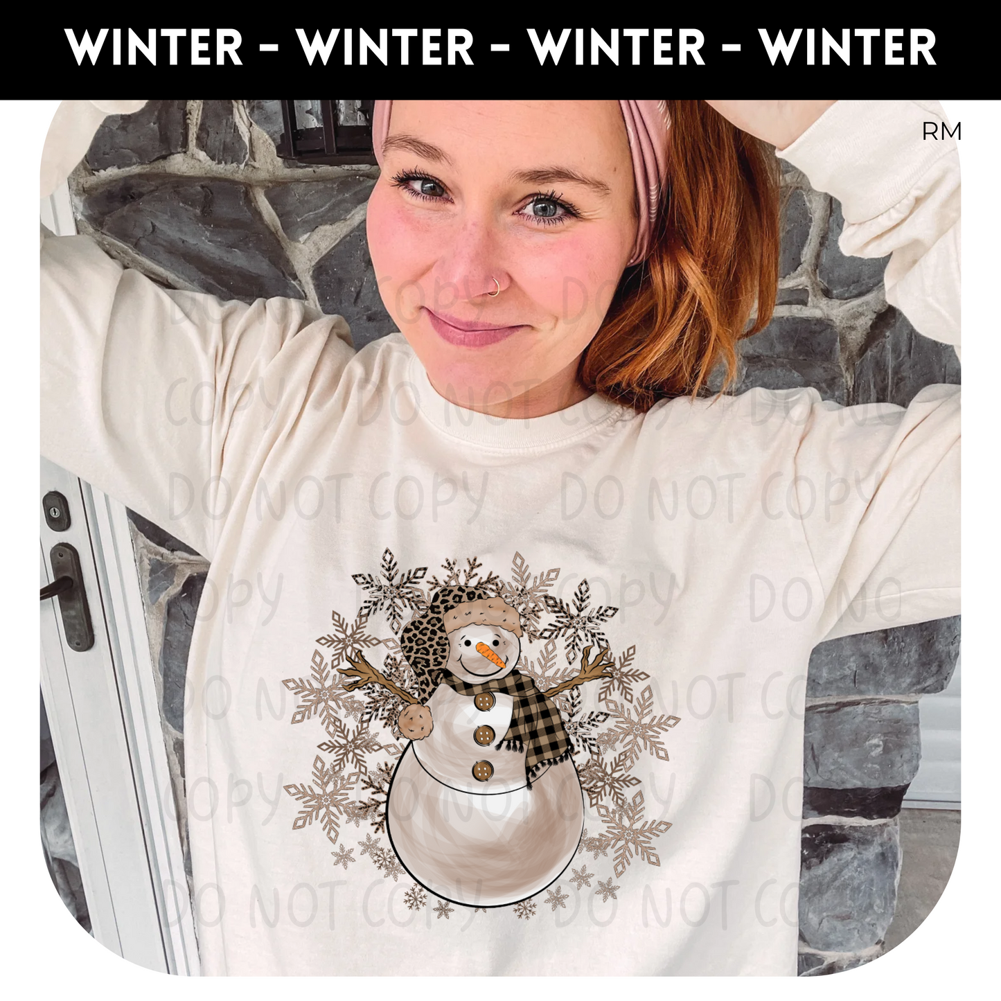 Leopard Snowman Adult Shirt- Winter 4