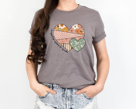 Boho Floral Heart TRANSFER ONLY