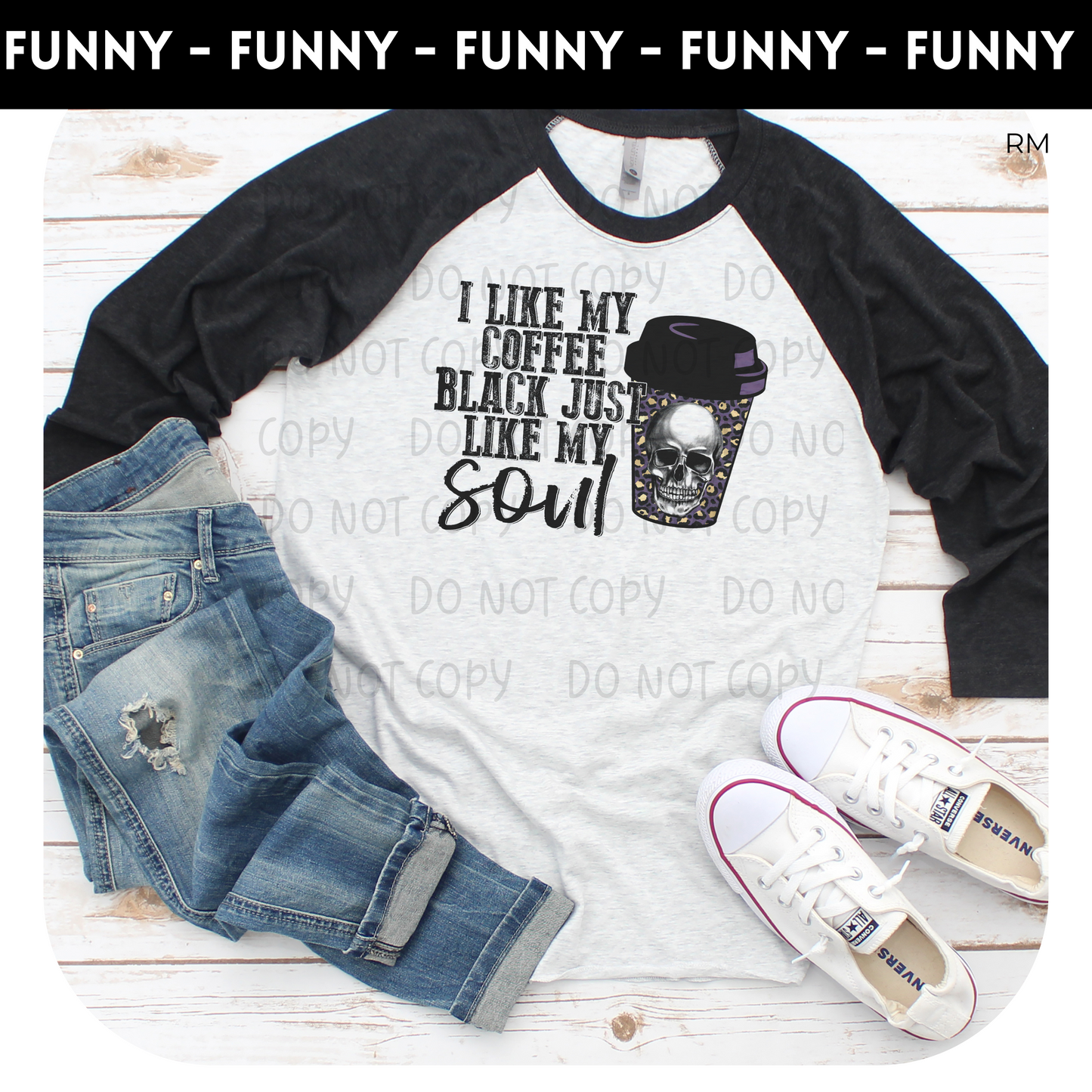I Like My Coffee Black Like My Soul Adult Raglan- Coffee 38