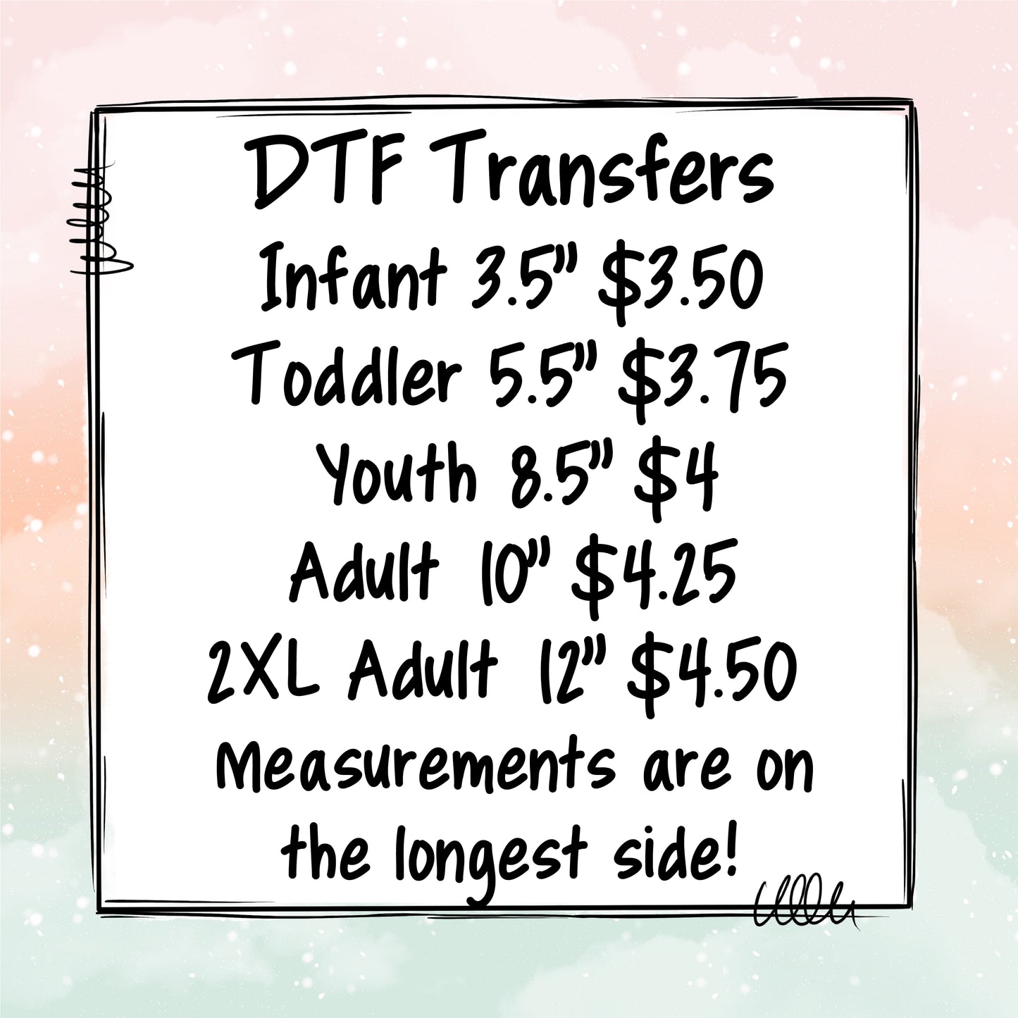 DTF ENTER YOUR OWN - See Google Drive - DTF Transfer Set/Ready To Press Direct to Film Transfer