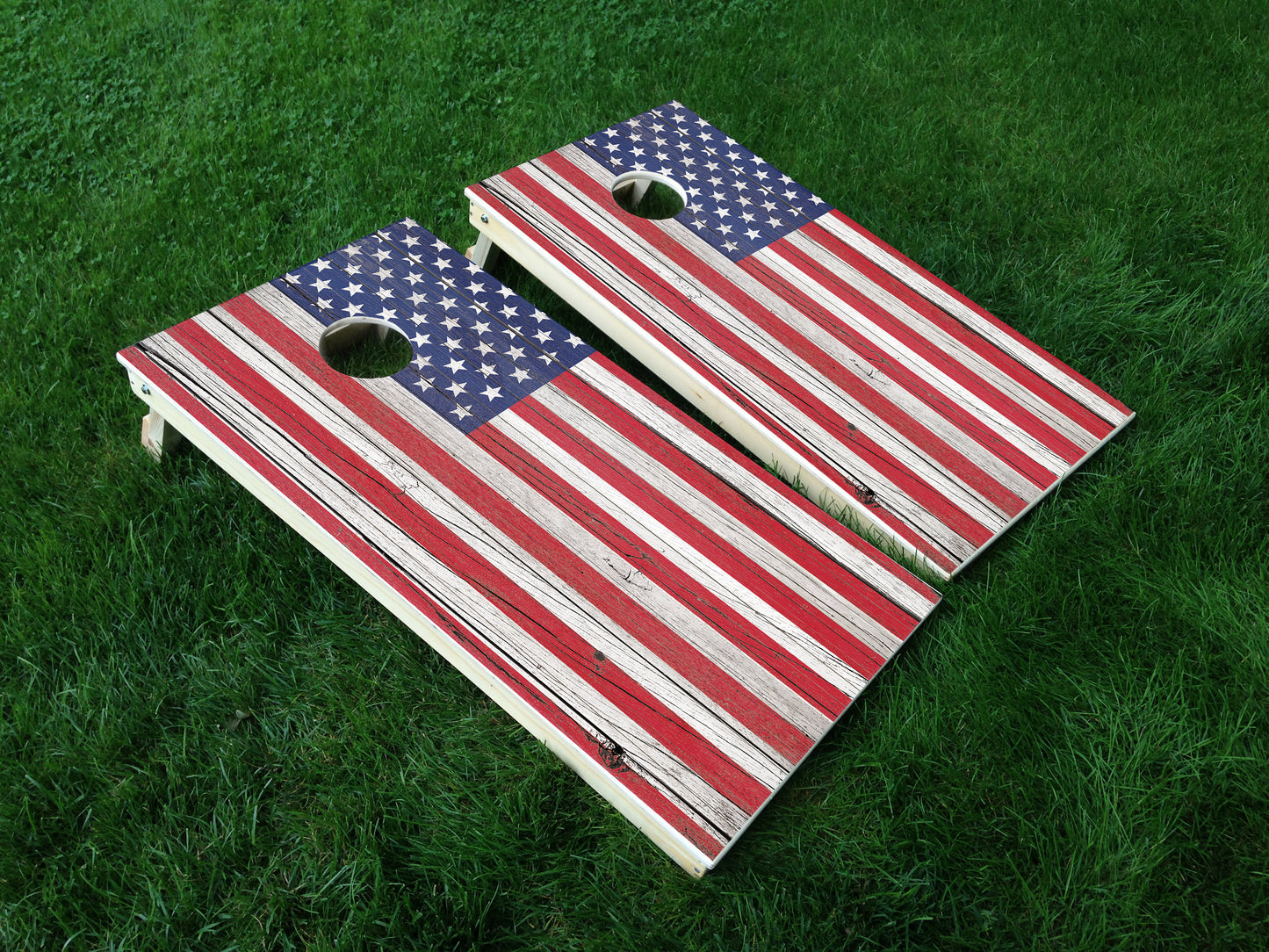 America 18 American Flag Eagle Military Cornhole Wrap Decal Sticker SET OF 2 PRINTS