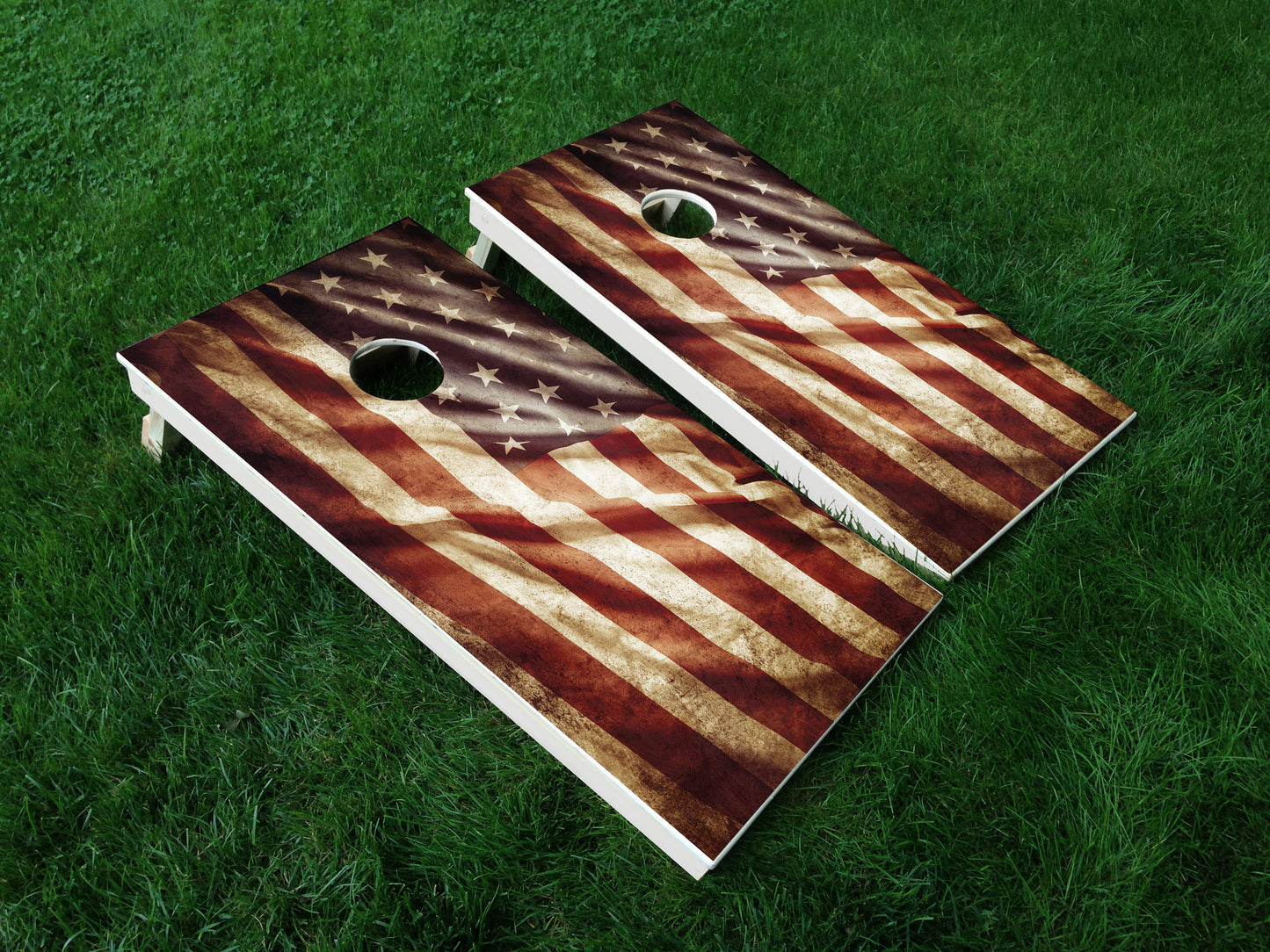 America 13 American Flag Eagle Military Cornhole Wrap Decal Sticker SET OF 2 PRINTS