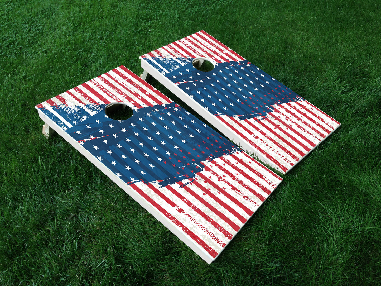 America 03 American Flag Eagle Military Cornhole Wrap Decal Sticker SET OF 2 PRINTS