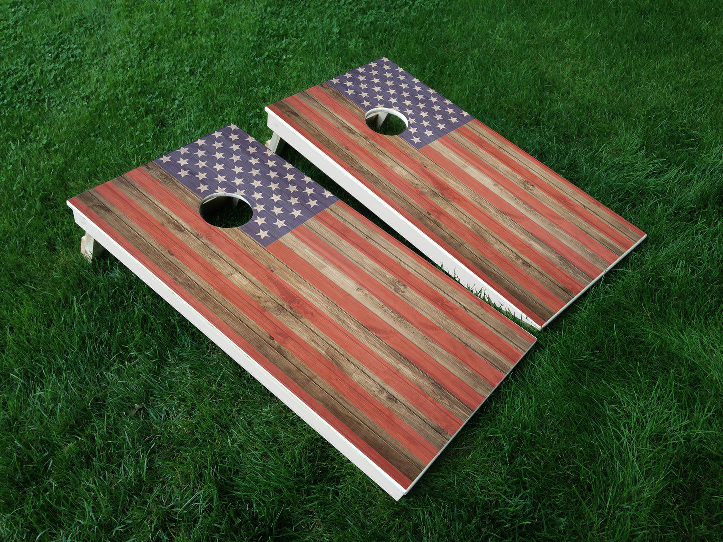 America 04 American Flag Eagle Military Cornhole Wrap Decal Sticker SET OF 2 PRINTS