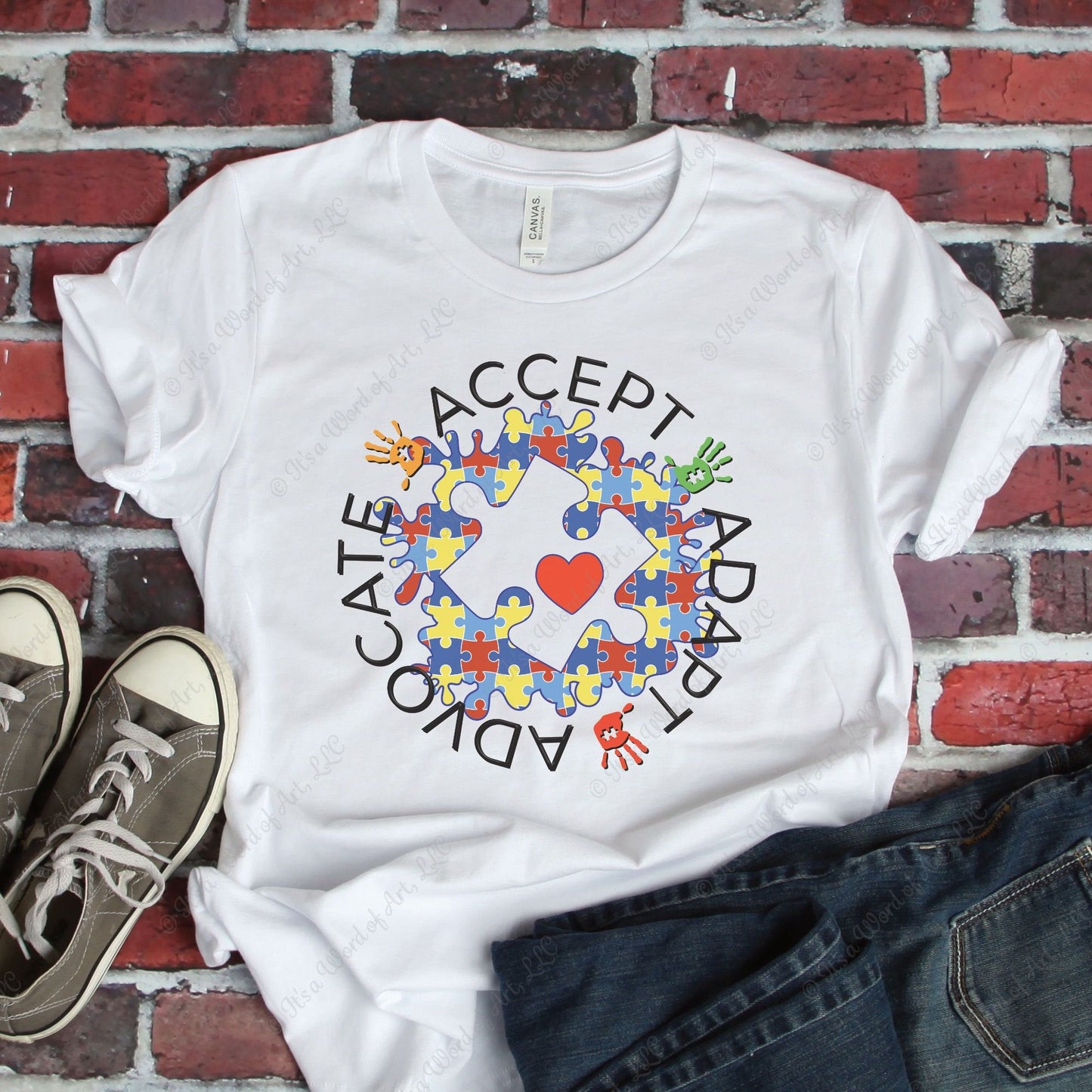 Accept Advocate Adapt - Autism Awareness Autism shirt - Sublimation Transfer Set/Ready To Press Sublimation Transfer/Sublimation Transfer