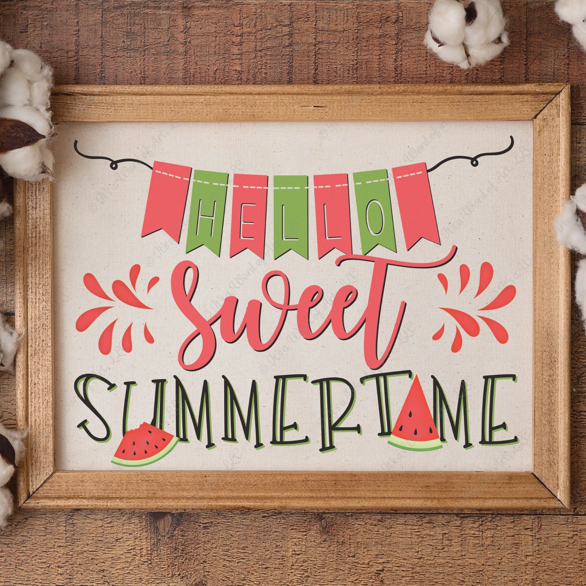 Hello Sweet Summertime - Cute Watermelon Summer Shirt - Sublimation Transfer Set/Ready To Press Sublimation Transfer/Sublimation Transfer