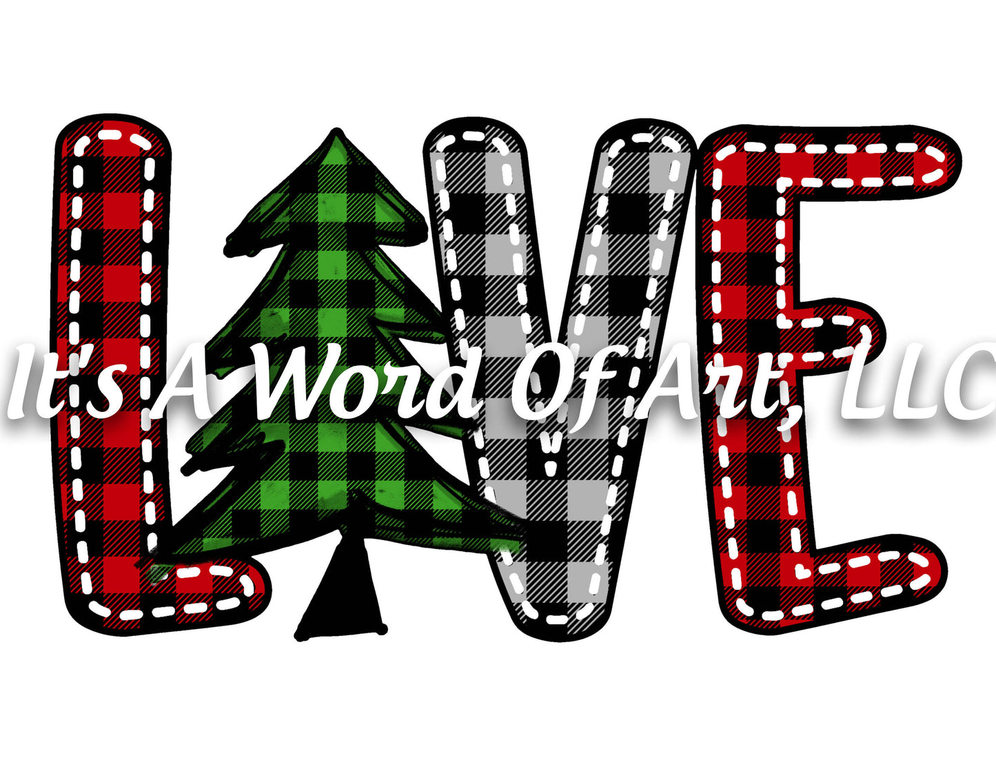 Christmas 264 - Love Christmas Tree Buffalo Plaid - Sublimation Transfer Set/Ready To Press Sublimation Transfer/Sublimation Transfer