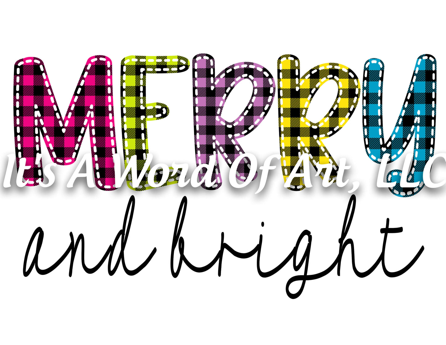 Christmas 261 - Merry And Bright Buffalo Plaid - Sublimation Transfer Set/Ready To Press Sublimation Transfer/Sublimation Transfer