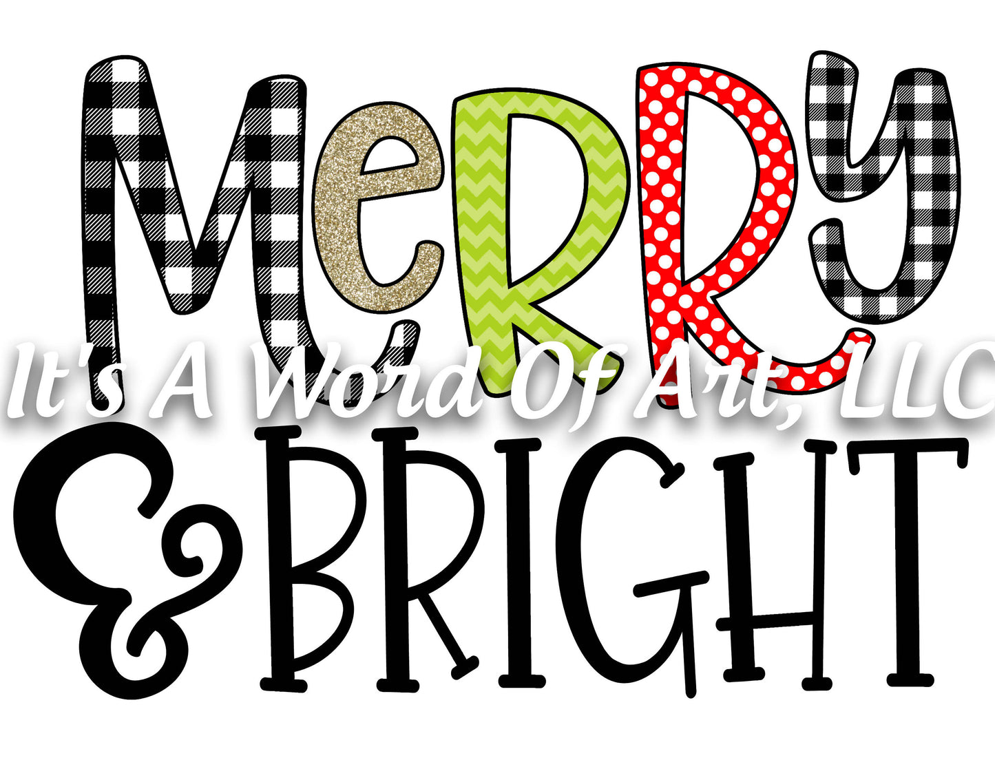 Christmas 255 - Merry And Bright Buffalo Plaid- Sublimation Transfer Set/Ready To Press Sublimation Transfer/Sublimation Transfer