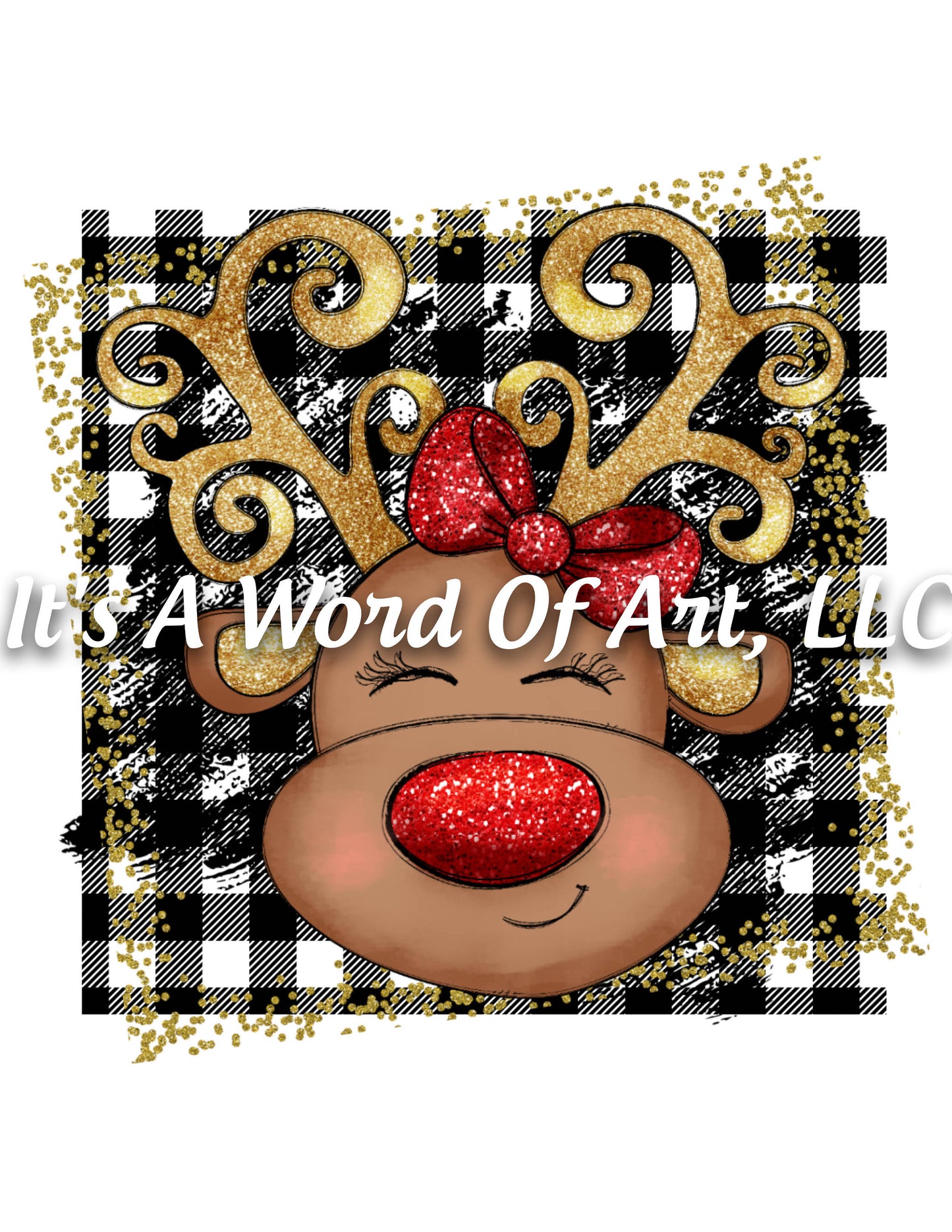 Christmas 225 - Buffalo Plaid Rudolph Reindeer- Sublimation Transfer Set/Ready To Press Sublimation Transfer/Sublimation Transfer